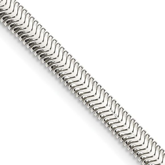 Kazi Luxury Sterling Silver 4.2mm Flat Oval Snake Chain